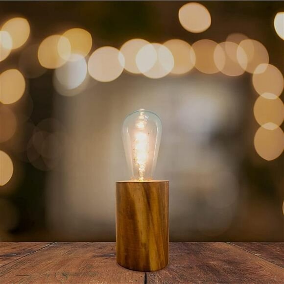 Battery Operated Table Lamp Wood Night Light Decorative Table Light for Bedroom - Picture 6 of 7